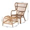 Baxton Studio Lamaria Modern Bohmenian Natural Brown Antique Rattan 2Piece Chair and Footstool Set 219-12715-12716-ZORO - alternate 7